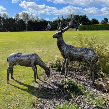 Recycled Metal Stag And Doe Sculpture, 3 of 4