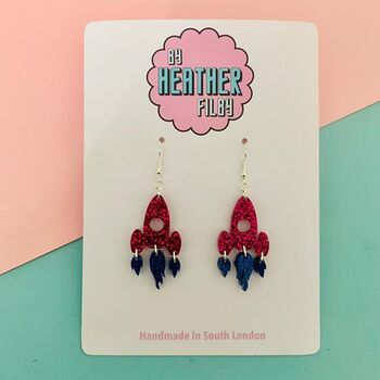 Glitter Rocket Earrings *More Colours Available*, 2 of 3