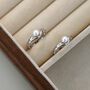 Natasha Silver Pearl Crown Snow Ball Charm Gift Ring, thumbnail 4 of 6