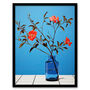 Elegant Simplicity Red Flowers Blue Vase Wall Art Print, thumbnail 5 of 6