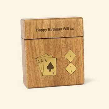 Personalised Luxury Card And Dice Set In A Wood Box, 5 of 12