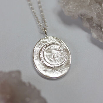 Silver Moon And Stars Necklace, 2 of 6