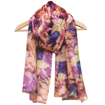 Large 'Flowers' Pure Silk Scarf, 3 of 4