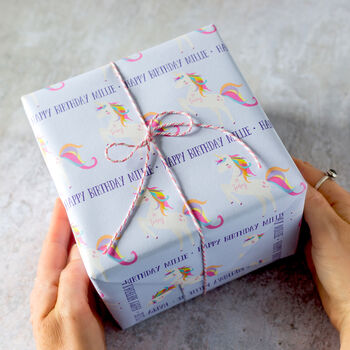 Personalised Unicorn Gift Wrapping Paper, 3 of 4