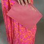 Amalfi Pink Leather Clutch Bag, thumbnail 1 of 3