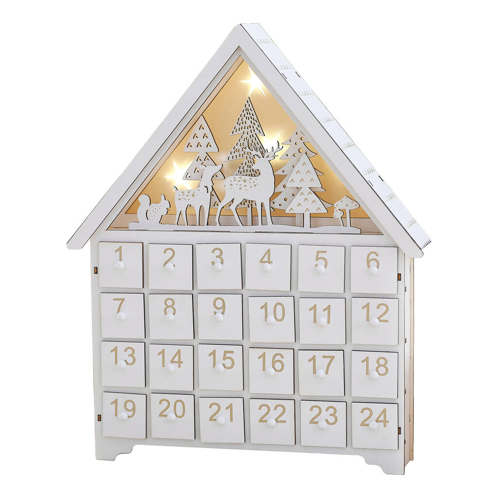 Wooden Light Up Christmas Advent Calendar By Ginger Ray