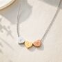 Personalise Multi Hearts Silver Gold Rose Gold Necklace Initials Engraved, thumbnail 1 of 10