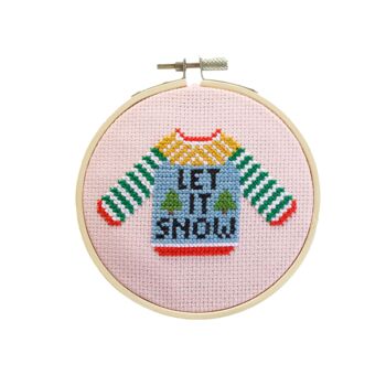 Let It Snow Christmas Cross Stitch Kit, 2 of 6