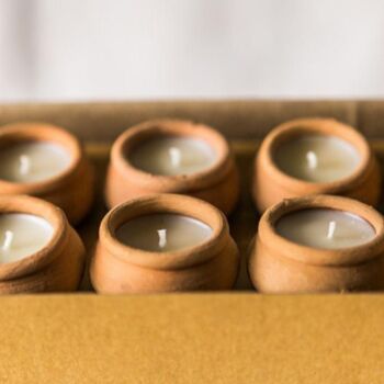 Handmade Terracotta Candles Box Of 10 | Rahul, 4 of 8