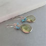 Turquoise Lemon Quartz Earrings In Silver, thumbnail 2 of 2