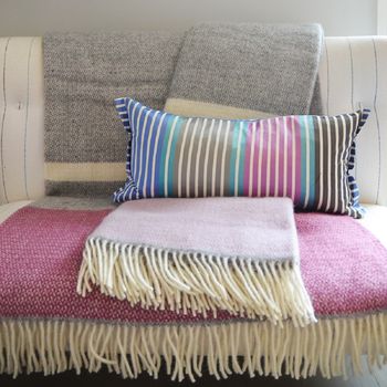 Stripy Pure New Wool Blanket And Throw, 4 of 4