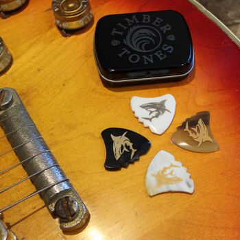 Shark Fin Guitar Picks In A Gift Tin, 4 of 12