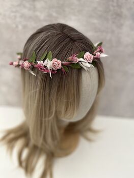 Pink Dried Flower Girl Crown, 8 of 8