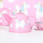 Unicorn Tin Tea Set With Personalised Case, thumbnail 3 of 4