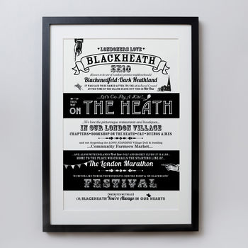 Blackheath, London Typography Location Print, 2 of 2