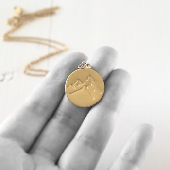 Gold Plated Mountain Pendant Necklace, 7 of 8