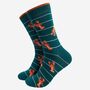 Men's Lobster Bamboo Socks Striped Green, thumbnail 2 of 5