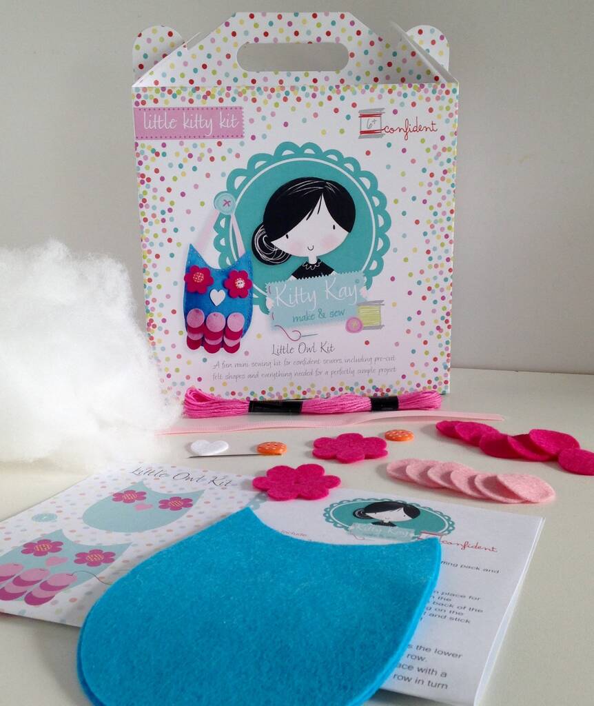 Image of Activity Sewing Craft Kit Gift Turquoise Owl