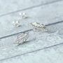Dancing Feather Sterling Silver Stud Earrings, thumbnail 2 of 10