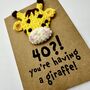 Personalised Age Giraffe Crochet Birthday Card Handmade, thumbnail 3 of 11