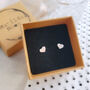 Sterling Silver 925 Pink Love Heart Ear Stud Earrings, thumbnail 8 of 8