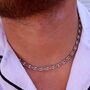 Mens Gold 7mm Stainless Steel Mariner Link Chain Necklace, thumbnail 9 of 10