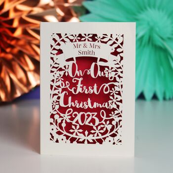 Personalised 'Our First Christmas' Papercut Card, 8 of 12