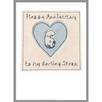 Personalised Heart Wedding Anniversary Card For Him, 2 of 9