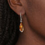 Sterling Silver Baltic Amber Teardrop Earrings – 8mm, thumbnail 1 of 10