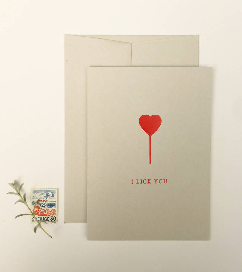 I Lick You Greetings Card By DEAR TO ME STUDIO | notonthehighstreet.com