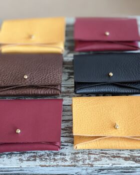 Personalised Unisex Leather Minimalist Wallet, 6 of 6