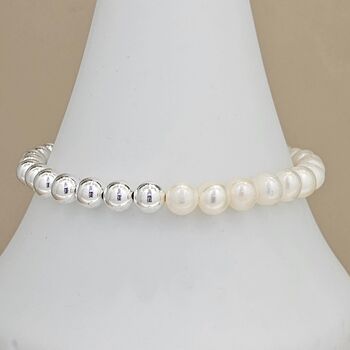 Sterling Silver Bead And Pearl Bracelet, 2 of 3