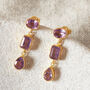 Purple Amethyst 18 K Gold And Silver Drop Earrings, thumbnail 5 of 12