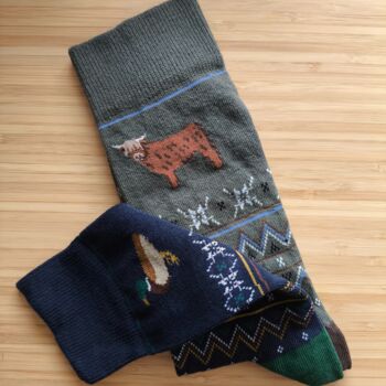 Happy Quackmas To Moo Men's Socks, 4 of 4