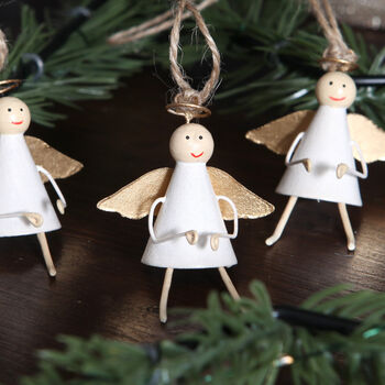 White And Gold Christmas Tree Angel Decoration, 4 of 5