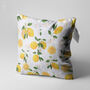 Lemons And Floral Cushion Cover With Yellow And Green, thumbnail 3 of 7