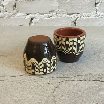 Stoneware Egg Cups Set In Brown Colour, 5 of 5