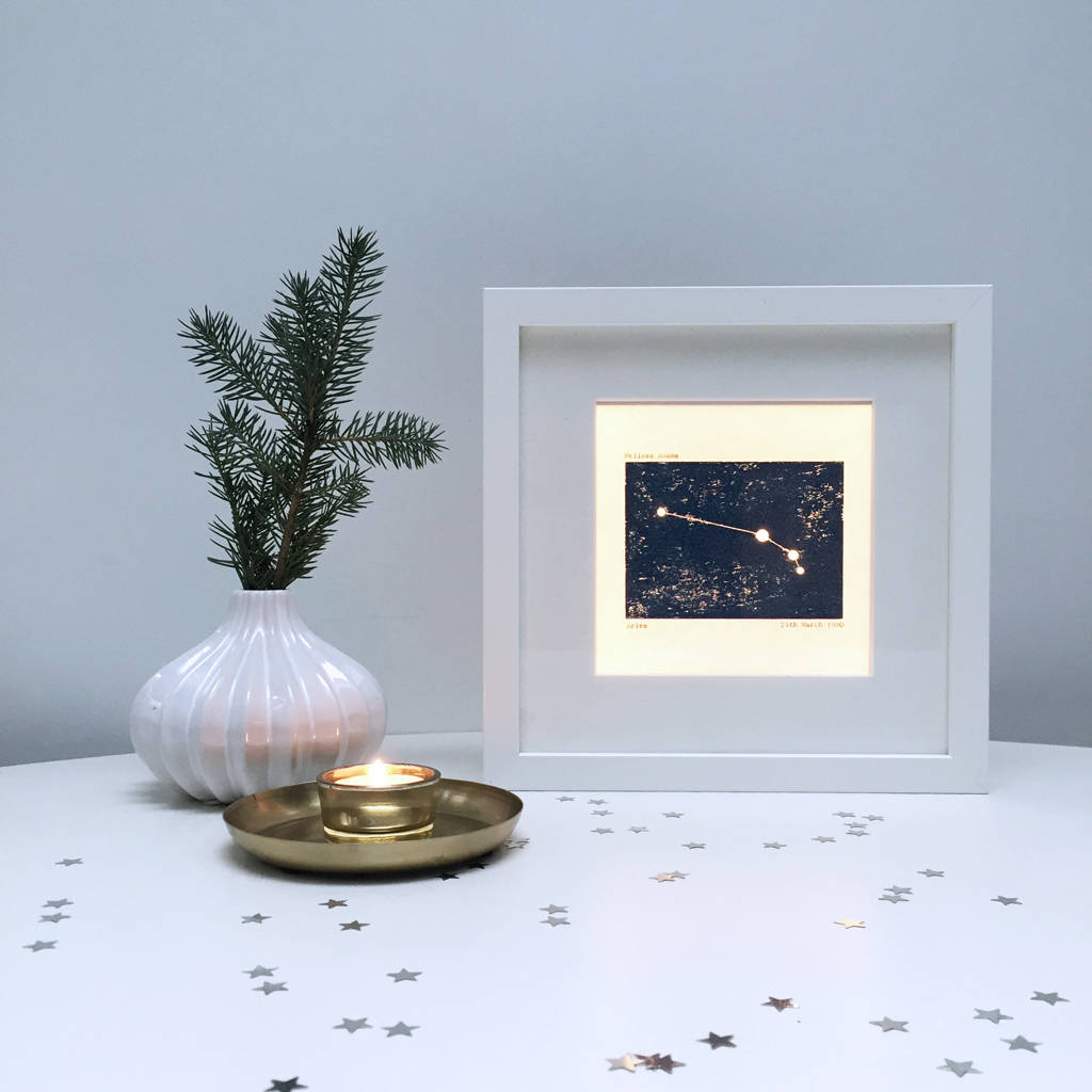 Personalised Aries Constellation Light Box By Simoons Studio