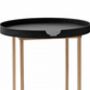 Oak Circular Side Table With Black Removable Tray, thumbnail 3 of 5