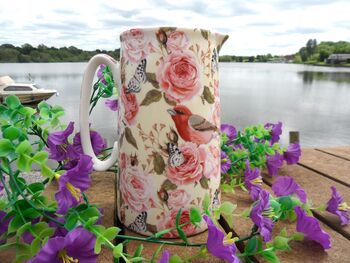 Large China Jug In Rose Birds Design, 6 of 9