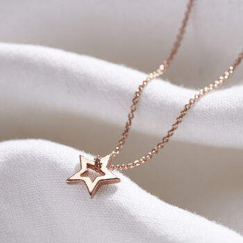 Small Open Star Charm Necklace, 4 of 8