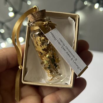 Tiny Gold Personalised Snowflakes Christmas Decoration, 8 of 12