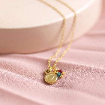 Gold Plated Heart Nugget Birthstone Charm Necklace, 9 of 12