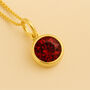 Personalised Gold Plated Sterling Silver July Ruby Birthstone Necklace, thumbnail 1 of 9