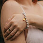 Howlite Crystal Bracelet With Gold Tone Ginkgo Leaf, thumbnail 2 of 4