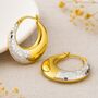 Large Gold Plated Sterling Silver Hinged Disco Hoop Earrings, thumbnail 5 of 5