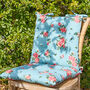 Set Of Two Tie On Blue Rose Seat Pads, thumbnail 1 of 4