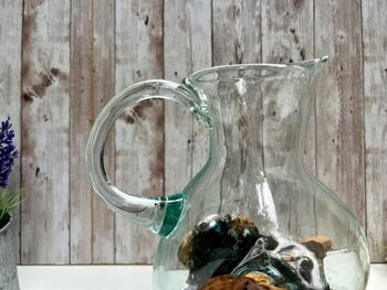 Melted Glass Jug On Driftwood Handcrafted Glass Vase, 2 of 9