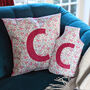 Pastel Floral Liberty Fabric Personalised Cushion Gift, thumbnail 2 of 4