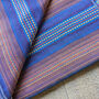 Handwoven Nepali Cotton Scarf, Violet Blue Striped Scarf, Ethically Handmade In Nepal, thumbnail 1 of 7